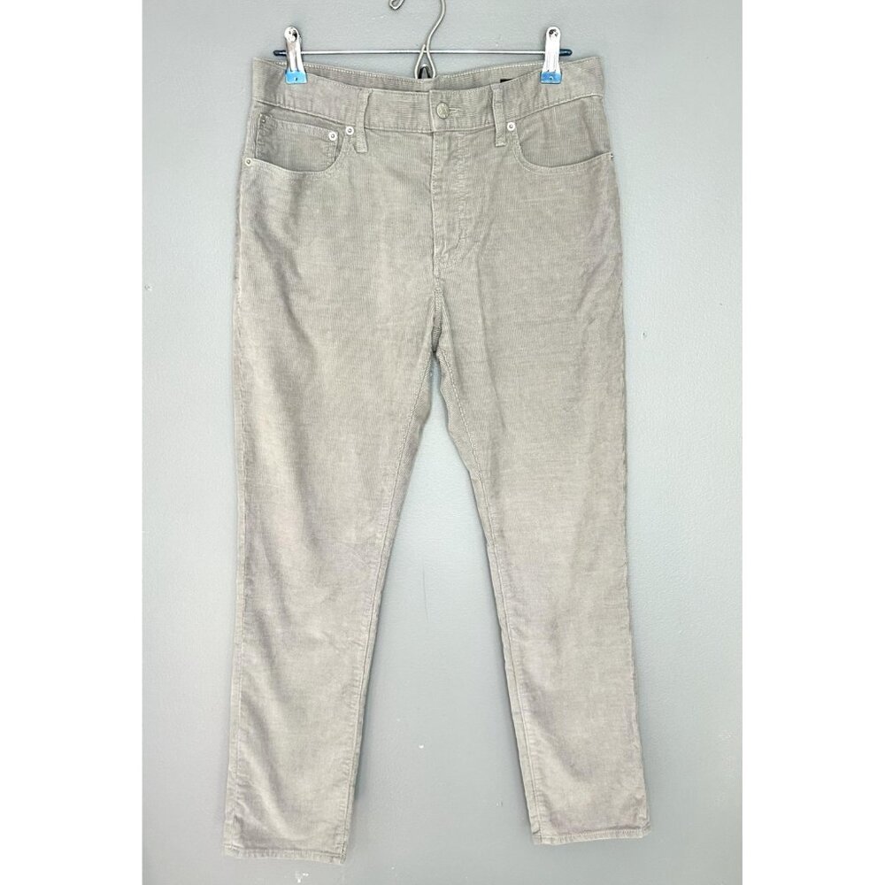 J Crew Corduroy Pants Mens 32X30 Gray Flex Slim 5-Pocket Casual Stretch Preppy
